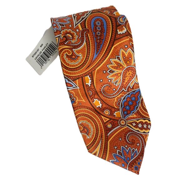 Geoffrey Beene Crysler Paisley Silk Handmade Tie New - Picture 1 of 7